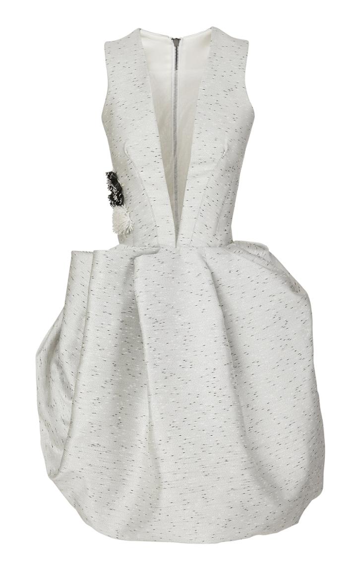 Maticevski Envelop Embroidered Satin Dress
