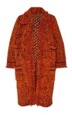 Anna Sui Fringe-trimmed Pebble Knit Coat