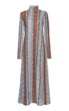 Giambattista Valli Python Print Striped Lace Dress