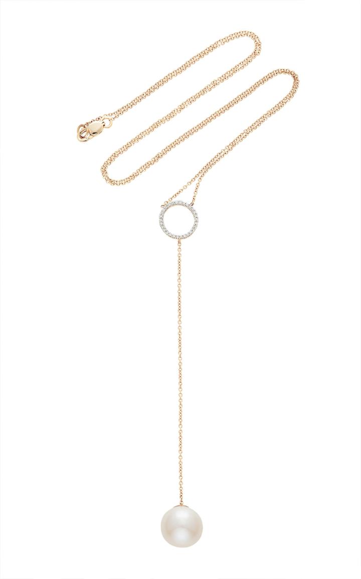Mateo Circ Du Pearl Lariat With Diamonds