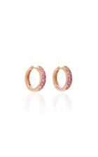 Moda Operandi Jane Taylor Cirque Classic Hoops With Round Pink Sapphires