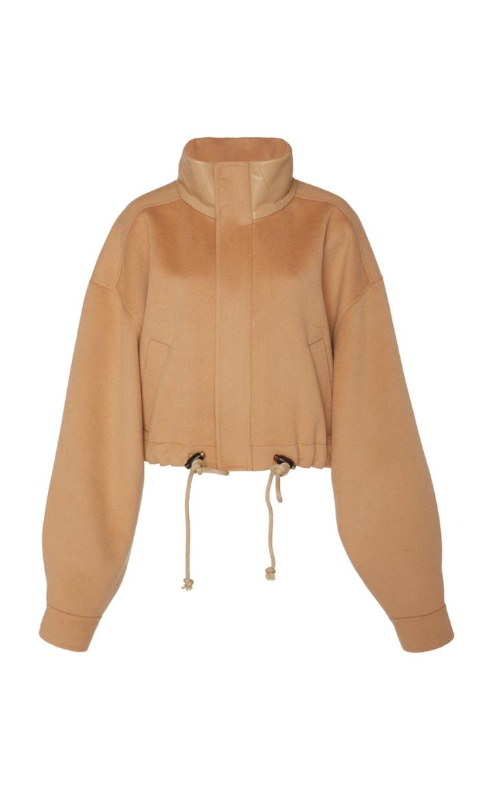 Nanushka Logan Wool Silk-blend Cropped Jacket