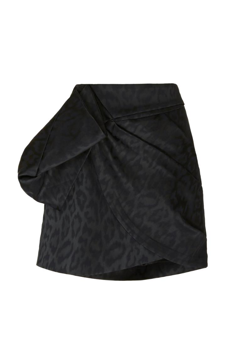 Acler Tomsey Pleated Leopard-jacquard Mini Skirt