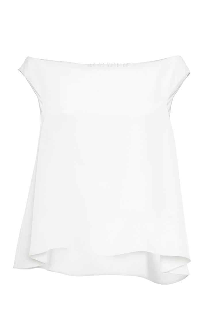 Tibi 4 Ply Silk Off Shoulder Top