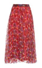 Giuseppe Di Morabito Printed Long Lace Plisse Skirt