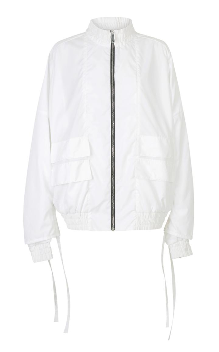 Strateas Carlucci White Orchis Veil Drawstring Bomber