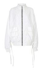 Strateas Carlucci White Orchis Veil Drawstring Bomber