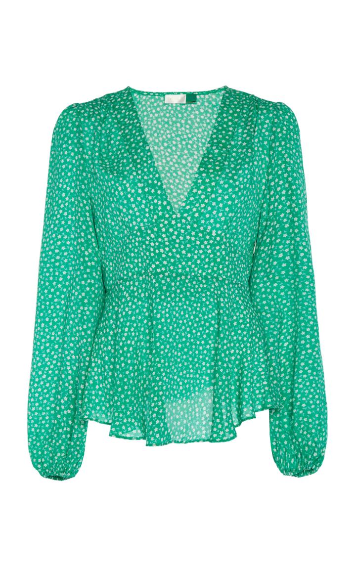 Rixo Kikki Printed Crepe De Chine Blouse