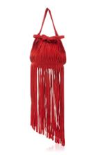 Cushnie Mini Fringe Suede Bucket Bag