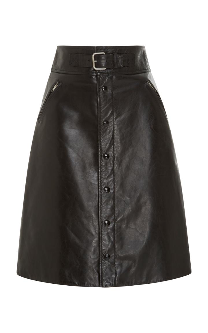 Red Valentino Leather Skirt With Belt Detail