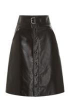 Red Valentino Leather Skirt With Belt Detail