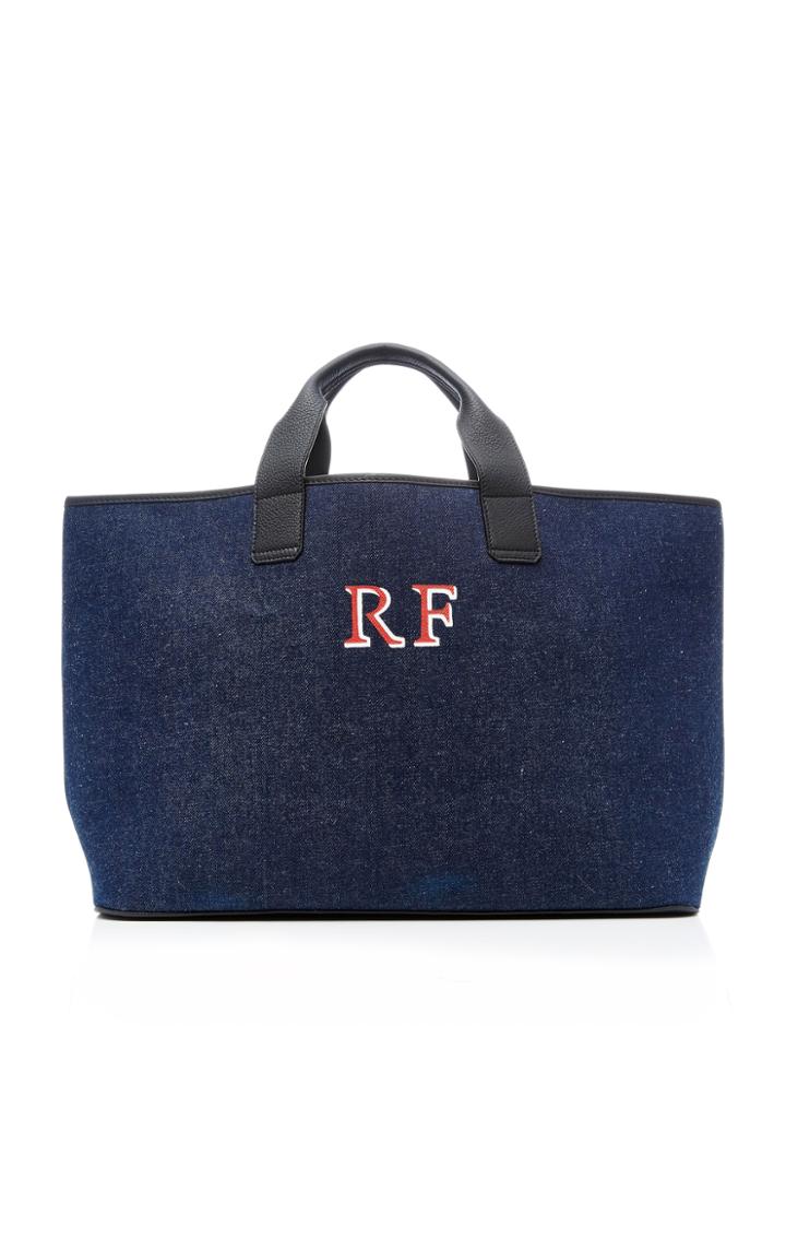 Rae Feather Denim Leather Tote