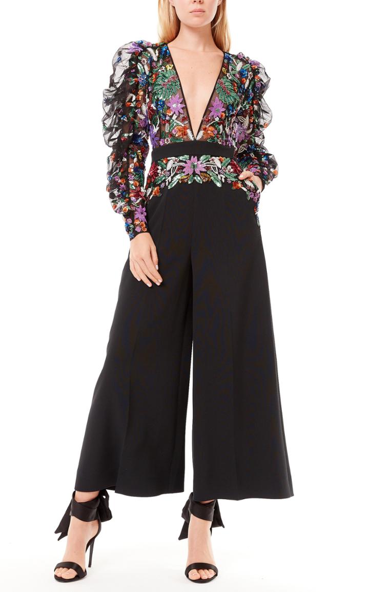 Moda Operandi Zuhair Murad Jacamar Floral Embroidered Jumpsuit