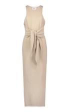 Nanushka Mame Tie-front Cotton-blend Midi Dress