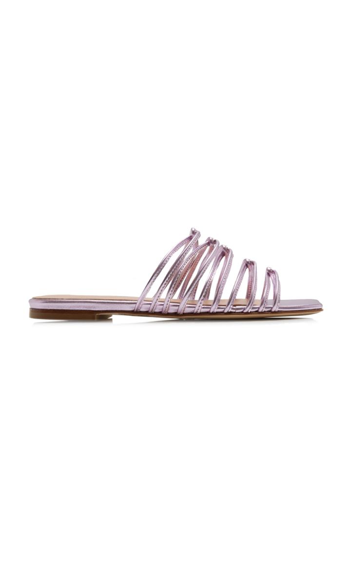 Aeyde Natasha Metallic Leather Sandals