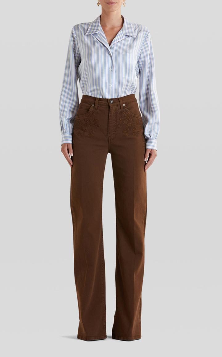 Moda Operandi Etro Embroidered Stretch High-rise Straight-leg Jeans