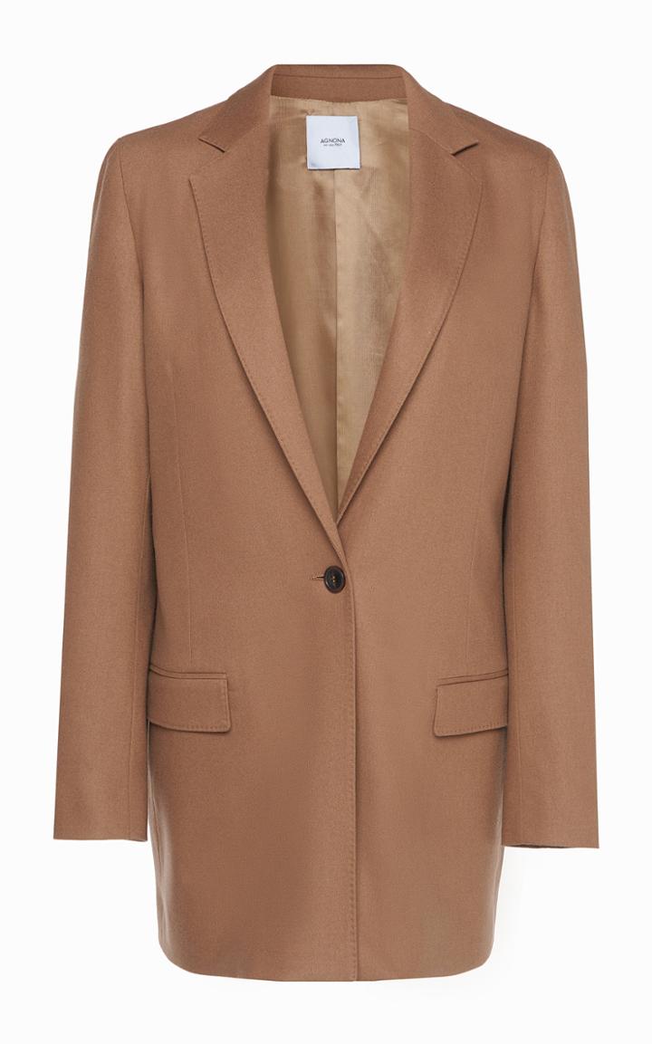 Agnona Wool Cashmere Flannel Single Breasted Jacket