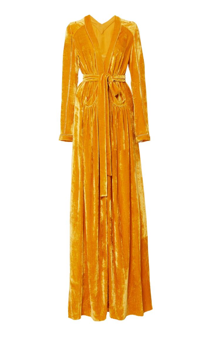 Bottega Veneta Long Sleeve Velvet Gown