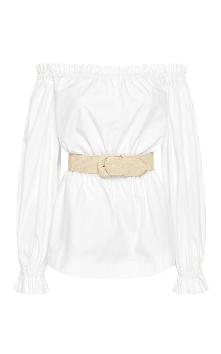 Moda Operandi Rebecca Vallance Kenza Belted Off-the-shoulder Cotton Top