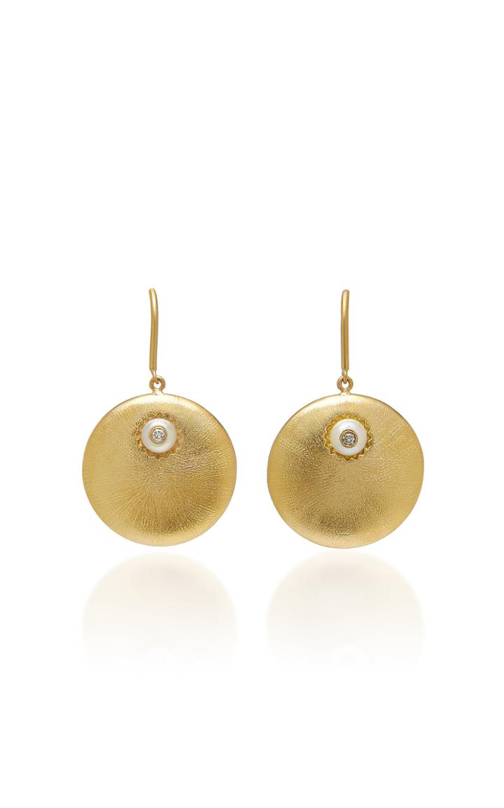 Jamie Wolf 18k Yellow Gold Disc Drop Earrings