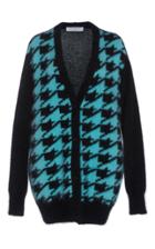 Philosophy Di Lorenzo Serafini Angora V-neck Houndstooth Cardigan