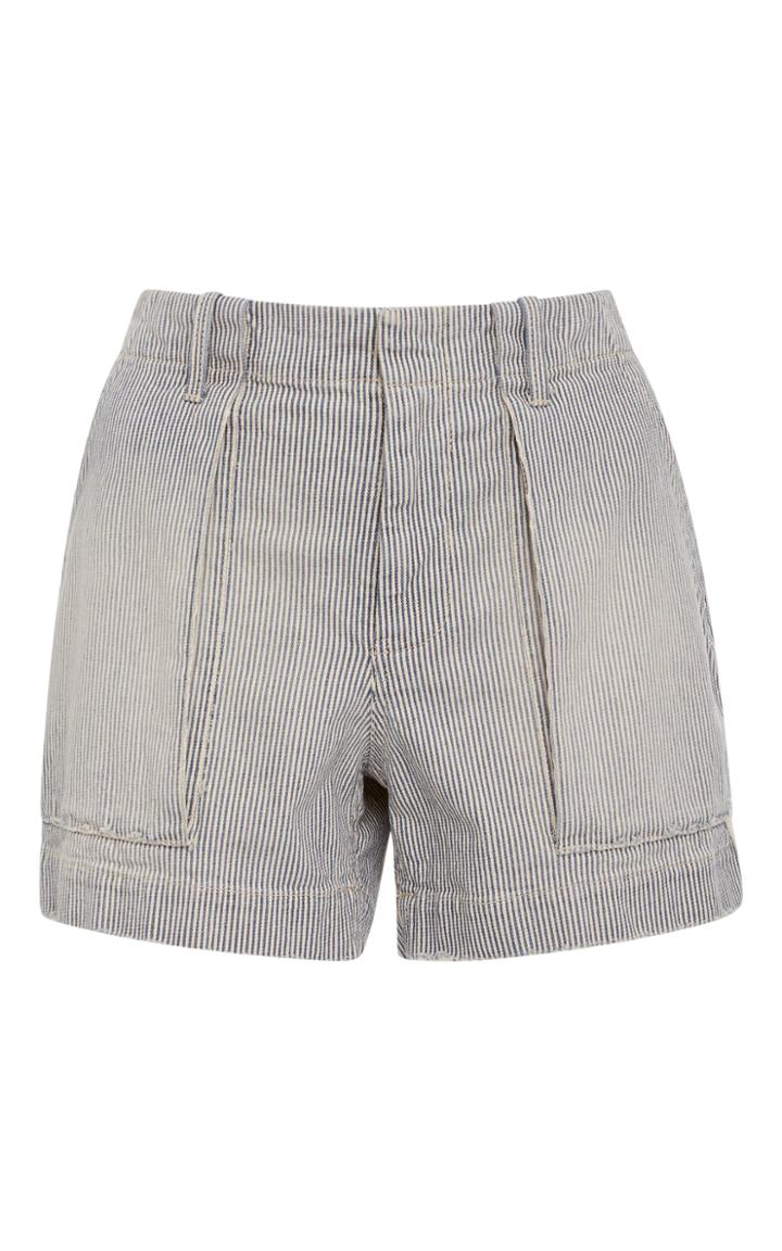 Nili Lotan Enginner Striped Denim Utility Short
