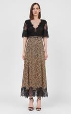 Moda Operandi Costarellos Donella Lace-trimmed Tiger-print Chiffon Midi Dress