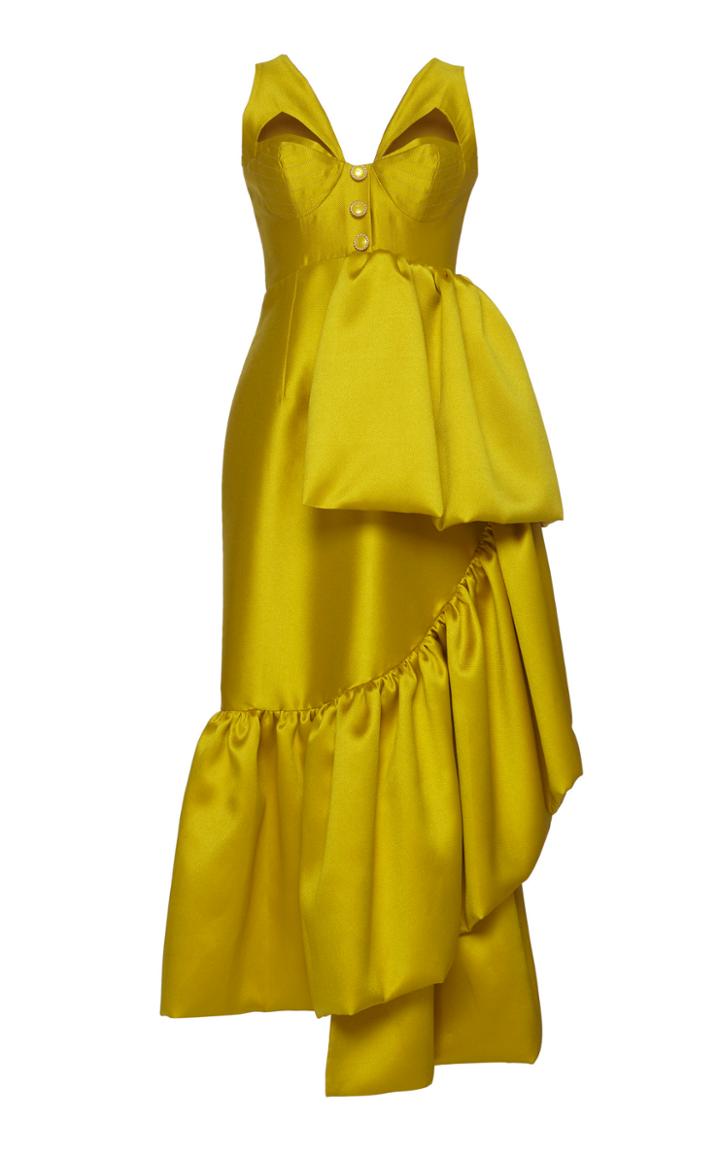 Sandra Mansour Rayons De Soleil Ruffled Mikado Dress