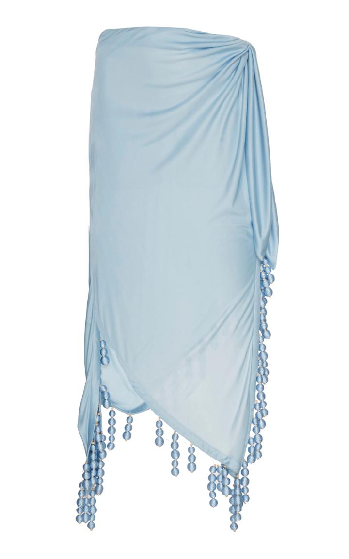 Cult Gaia Isabella Bead-embellished Satin-jersey Skirt