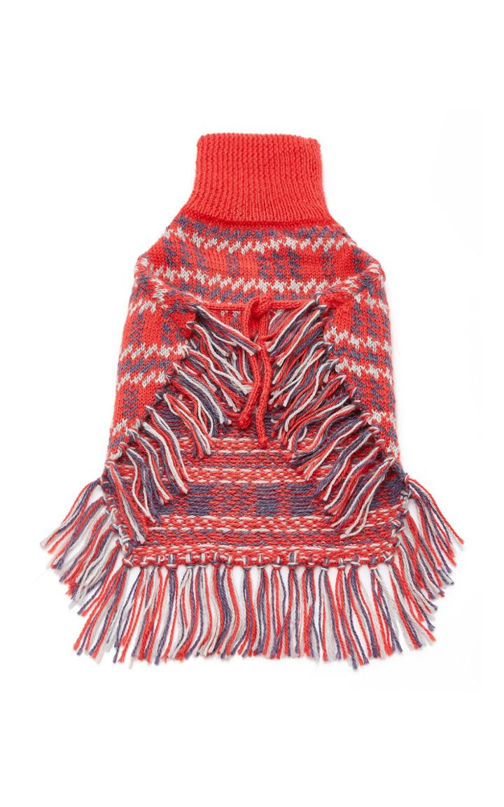 Alqo Wasi X-small & Small Plaid Coral Dog Poncho