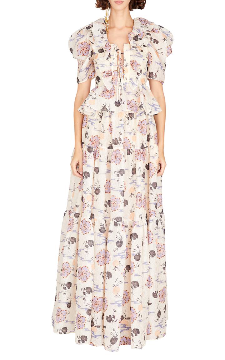 Moda Operandi Ulla Johnson Fannie Lace-up Organza Top