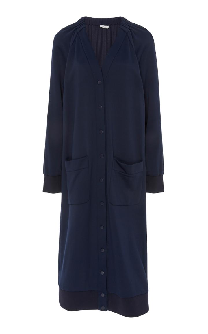 Tibi Shirred V-neck Cardigan Dress