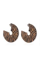 Mignonne Gavigan Mega Hoop Zebra-print Rhodium-plated Earrings