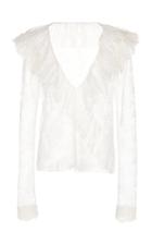 Philosophy Di Lorenzo Serafini Ruffled Leaver's Lace Long Sleeve Top