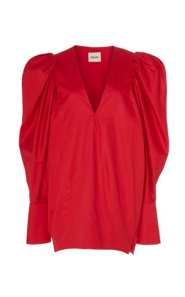 Khaite Conie Puff Sleeve Cotton Blouse