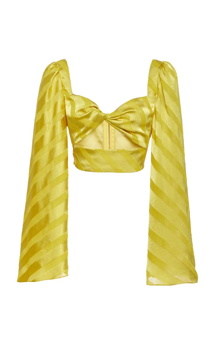 Christian Siriano Cropped Faille Top
