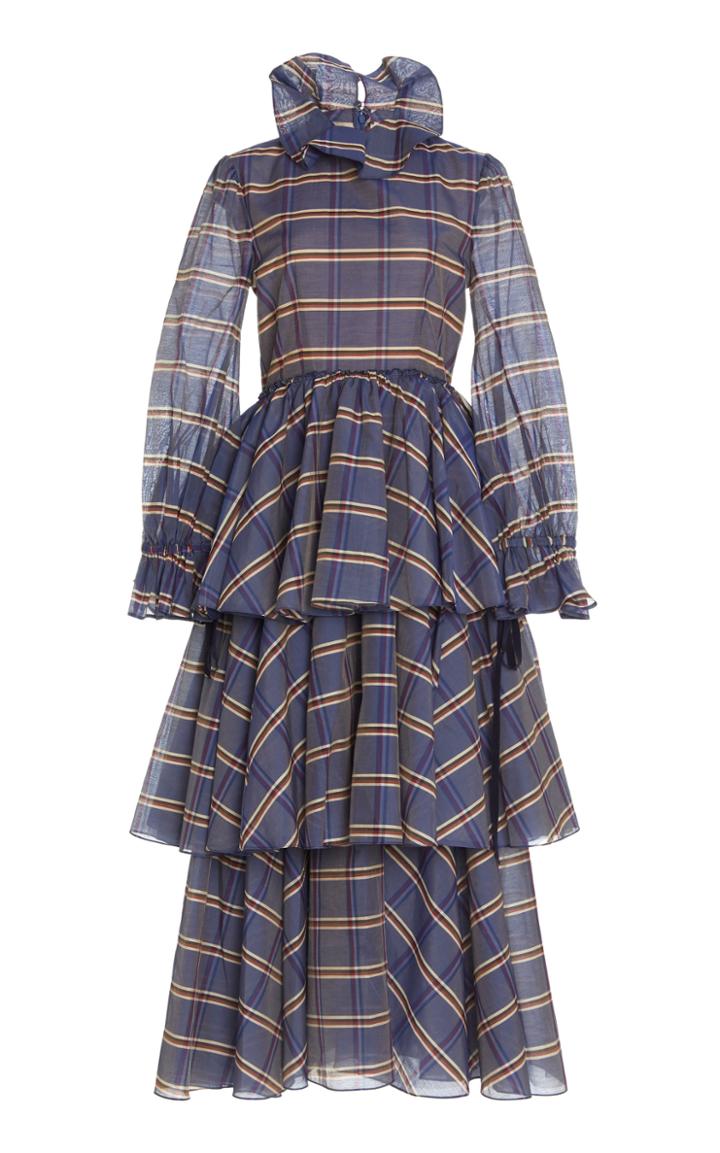 Moda Operandi Brock Collection Rosephine Cotton-silk Blend Tiered Dress