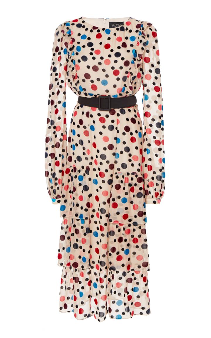 Saloni Joyce Patterned Georgette Midi Dress