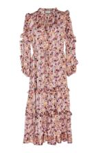 Alexis Isbel Ruffle-tiered Beaded Silk Dress