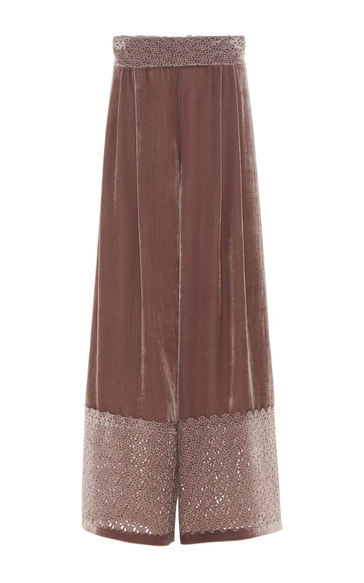 Luisa Beccaria Velvet Wide Legged Pants