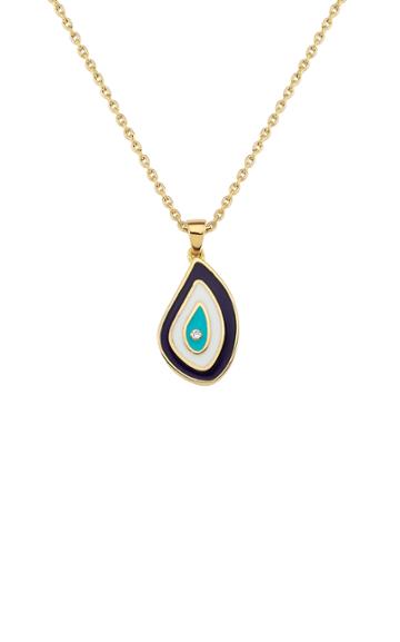 Gilan Evil Eye 18k Yellow Gold Enamel And Diamond Necklace