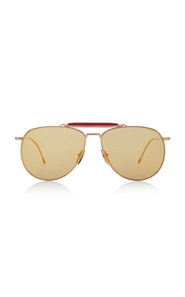 Thom Browne Sun Oversized Gold-tone Aviator Sunglasses
