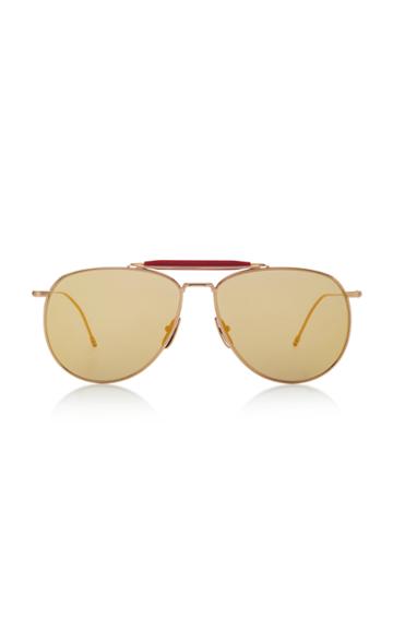 Thom Browne Sun Oversized Gold-tone Aviator Sunglasses