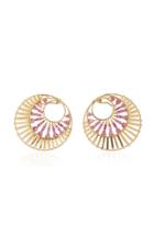 Carol Kauffmann 18k Gold, Tourmaline And Ruby Earrings