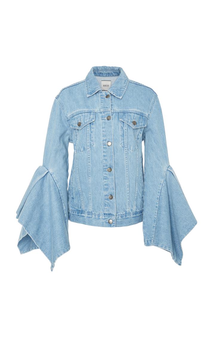 Edit Pleated Sleeve Denim Jacket