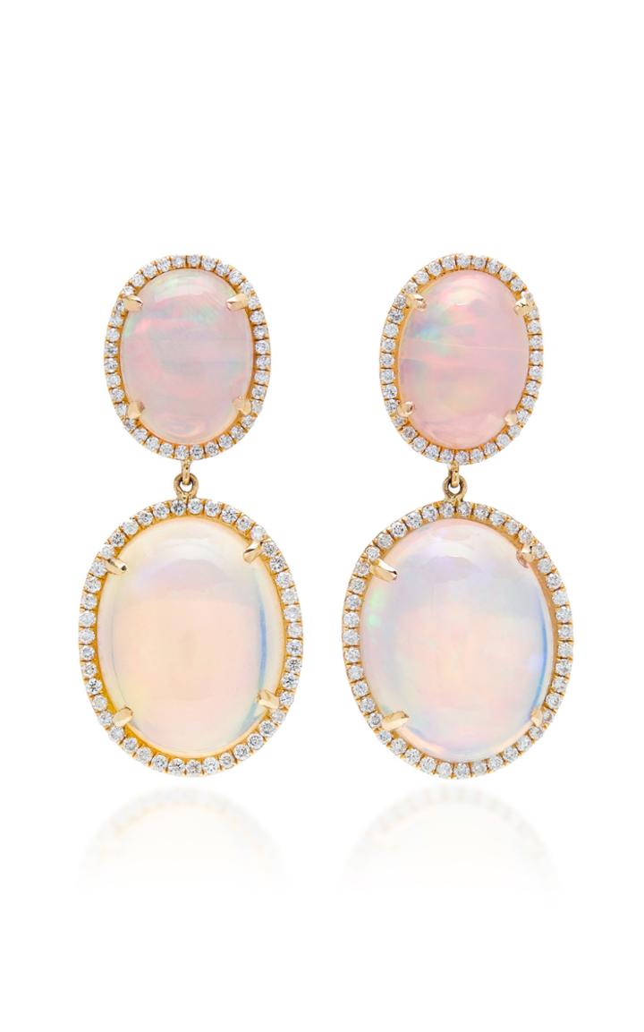 Nina Runsdorf M'o Exclusive: One-of-a-kind Double Opal Drop Earrings