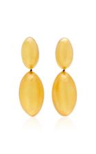 Monies India Gold-foil Wood Clip Earrings