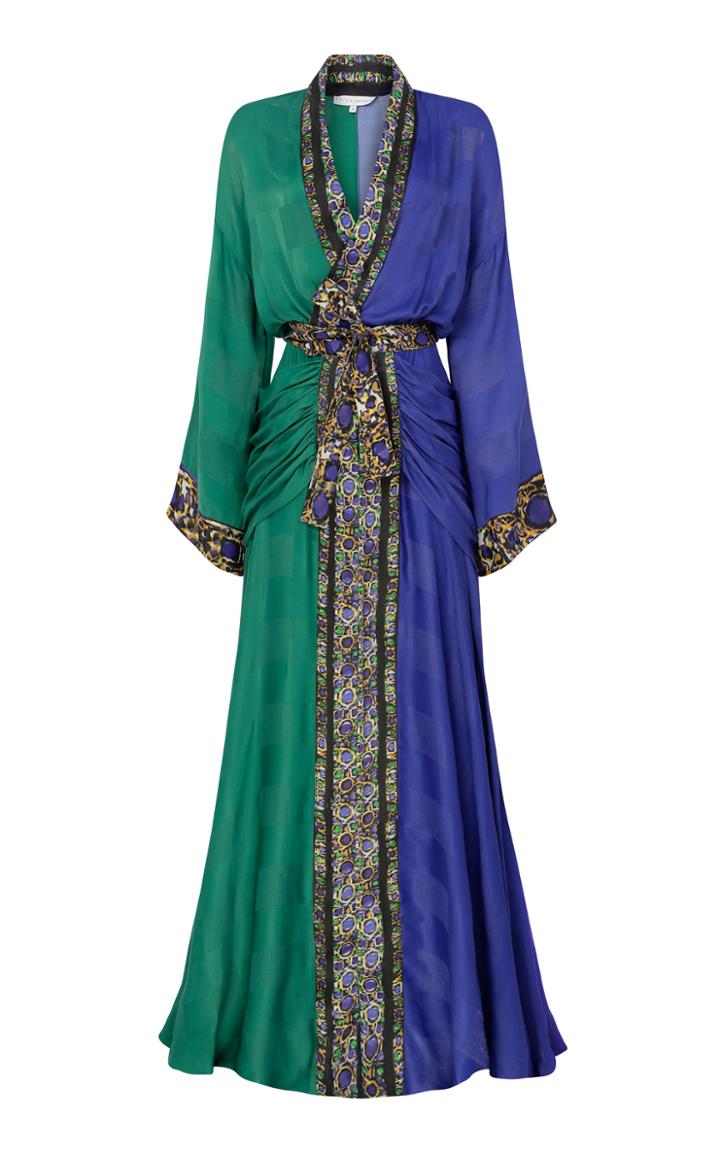 Moda Operandi Raisa Vanessa Satin Wrap Maxi Robe Dress