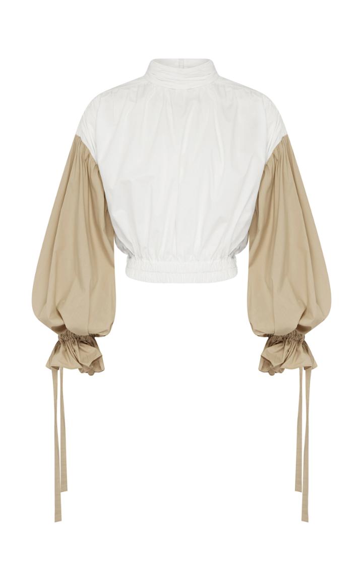 Moda Operandi Aje Consonance Two-tone Cotton Blouse