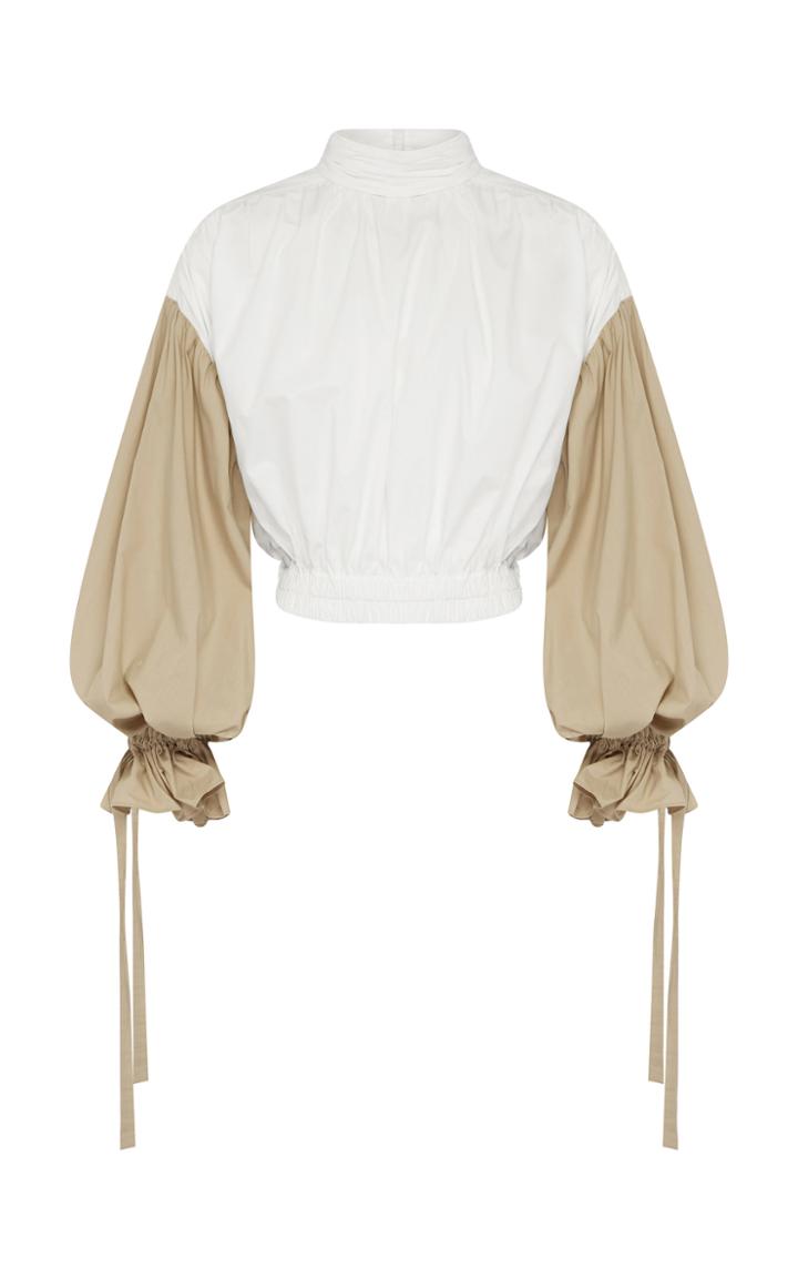 Moda Operandi Aje Consonance Two-tone Cotton Blouse